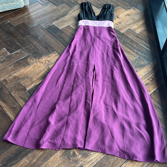 Escada 100% silk made in Slovenia 🇸🇮 size 4(34) purple/black/pink maxi dress - Picture 4 of 16